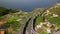 Aerial view of scenic ER101 high way in madeira island, Portugal