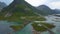 Aerial view of scenic road on Lofoten islands in Norway