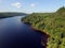 Aerial view of scenic Saguenay river