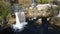 Aerial view of a scenic waterfall in Pedrosa de Tobalina, Burgos, Spain.