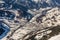 Aerial view of Schruns in the Alps valley Montafon located at river Litz  in Vorarlberg, Austria, winter landscape