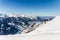 Aerial view of Schruns in the Alps valley Montafon located at river Litz  in Vorarlberg, Austria, winter landscape