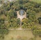 Aerial view of Schwarzenberg tomb from 18th century. Tomb is famous tourist attraction near Trebon, South Bohemia. Historical