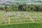 Aerial view from Scottish Stirling Castle at ancient cemetery