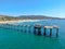 Aerial view of the scripps pier institute of oceanography, La Jolla, San Diego