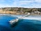 Aerial view of the scripps pier institute of oceanography, La Jolla, San Diego, California, USA.