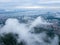 Aerial view sea cloud move toward Penang