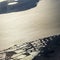 Aerial view of sea and coast with fields and salt works in Mars