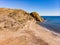 Aerial view. Sea coast, Sombrerico Beach in Almeria Spain