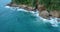 Aerial view of the sea and coastline of the beach in Phuket