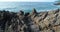 Aerial view of the sea and coastline of the beach in Phuket