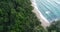 Aerial view of the sea and coastline of the beach in Phuket