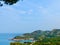 Aerial view on sea line of Costa Brava with vivid greenery at summertime, Catalonia, Spain