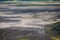 Aerial view of sea of sand inside Bromo Tengger Caldera