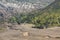 Aerial view of sea of sand inside Bromo Tengger Caldera