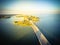 Aerial view of Seabrook city near Texas Gulf Coast and Clear Lake