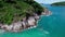 Aerial view of seacoast view in phuket island.Beautiful sea surface Amazing seascape mountain view around Phuket island Thailand.H