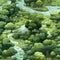 Aerial view seamless forest pattern with lush green trees and serene natural surroundings