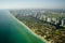 Aerial view of seashore in Miami