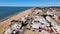 Aerial view of seaside town full of resorts, Islantilla, Spain