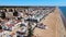 Aerial view of seaside town full of resorts, Islantilla, Spain