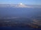 Aerial view Seattle with coast and Mount Rainier visible