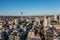 Aerial view of Seattle Downtown  with famous Space Needle Tower and Lake Union