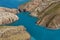 Aerial view of a section of the Horizontal Waterfalls at Broome in Western Australia.