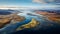 Aerial View Of Serene River In Iceland: Inspired By Matthias Jung