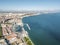 Aerial view of Setubal city by Atlantic Ocean, Portugal