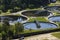 Aerial view of sewage water treatment plant