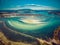 Aerial view of shallow ocean water. Narooma, NSW, Australia.