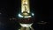 Aerial view of shanghai Oriental Pearl Tower with river at night,china.