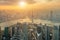 Aerial view of Shanghai skyline at Lujiazui Pudong