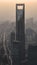 Aerial view of Shanghai at sunrise