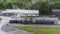 Aerial View of A Shay Locomotive Getting Ready to Push Passenger Coaches