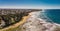 Aerial view of Shelly Beach at Caloundra, Sunshine Coast, Queensland, Australia