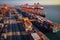 aerial view of shipping container port terminal, logistics, global supply chains