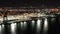 Aerial view shipping port at night