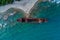 Aerial view of Shipwreck Dimitrios in Gythio Peloponnese, in Greece