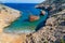 Aerial view of Shipwreck Olympia in Amorgos island