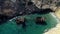 Aerial view of Shipwreck Olympia in Amorgos island, Cyclades