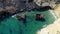 Aerial view of Shipwreck Olympia in Amorgos island, Cyclades