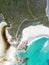 Aerial view of a shore with teal waters in Denmark, Great Southern region, Western Australia