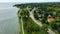 Aerial view of the shoreline at Fort Erie, Ontario, Canada