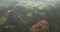 Aerial view of Sigiriya rock at misty morning, Sri Lanka. Drone footage
