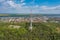 Aerial view of Silistra with TV tower, Danube river and Medjidi