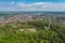 Aerial view of Silistra with TV tower, Danube river and Medjidi