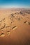 Aerial view of Sinai desert in sunrise, Egypt