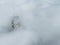 Aerial View Of A Single Commercial Building Peeking Out Of An Early Morning Fog Bank In The American South